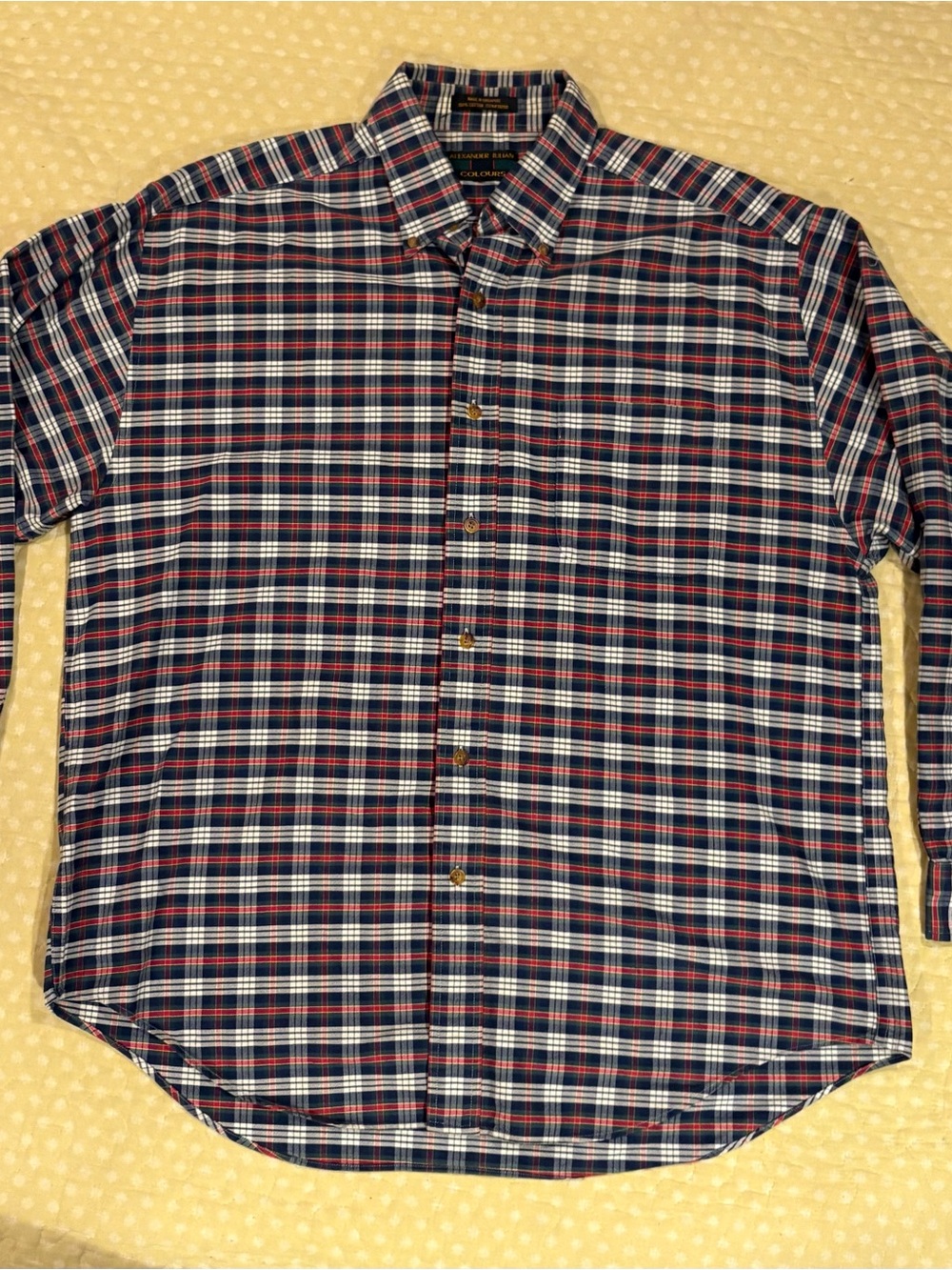 Alexander Julian Colours Plaid Button-Down Shirt Size L 100% Cotton Singapore